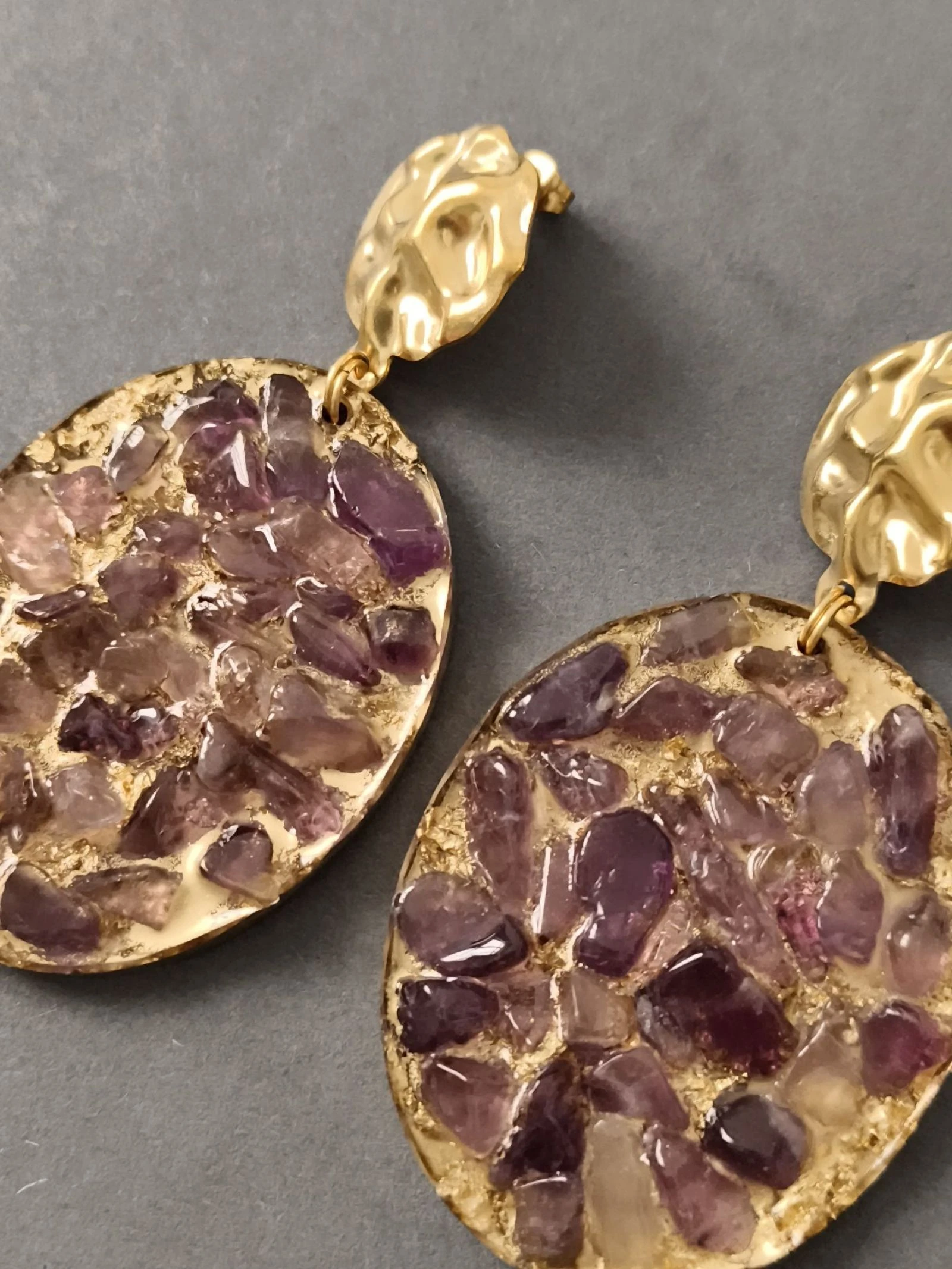 Boucles d'oreilles amethyste 